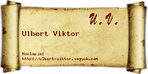 Ulbert Viktor névjegykártya